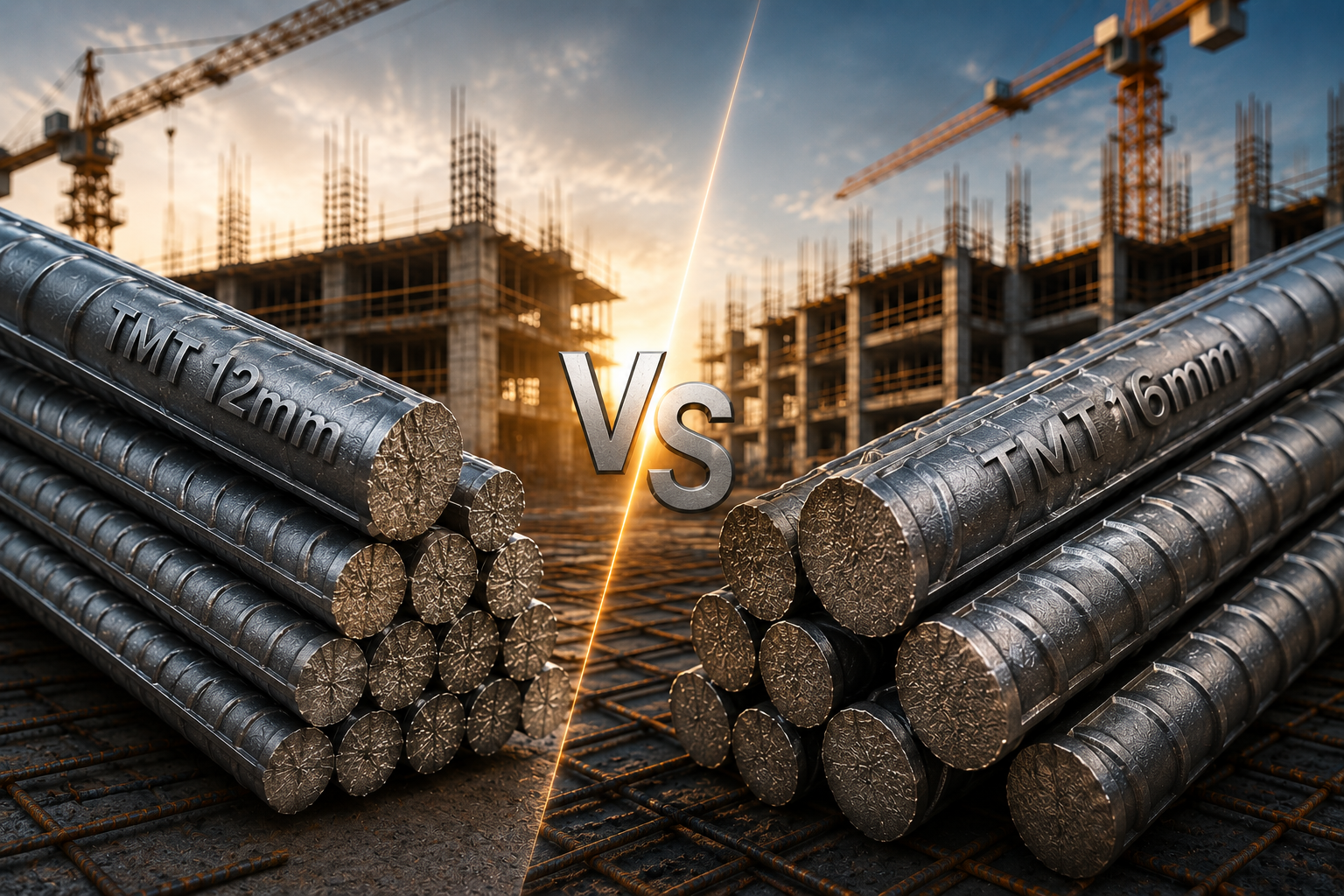 12mm vs 16mm TMT Bars: Which One Should You Choose for Your Construction Project?