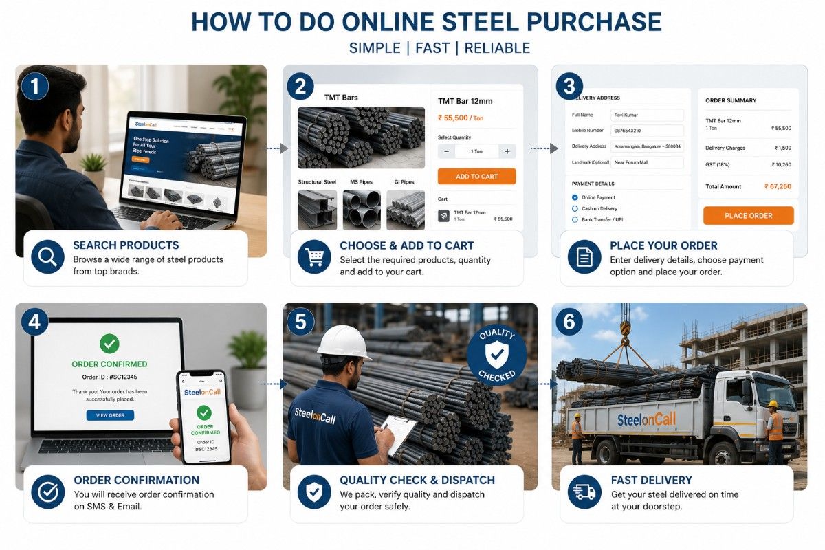 Online Steel Purchase in Bangalore: A Complete Guide to Buying Quality Steel at the Best Prices