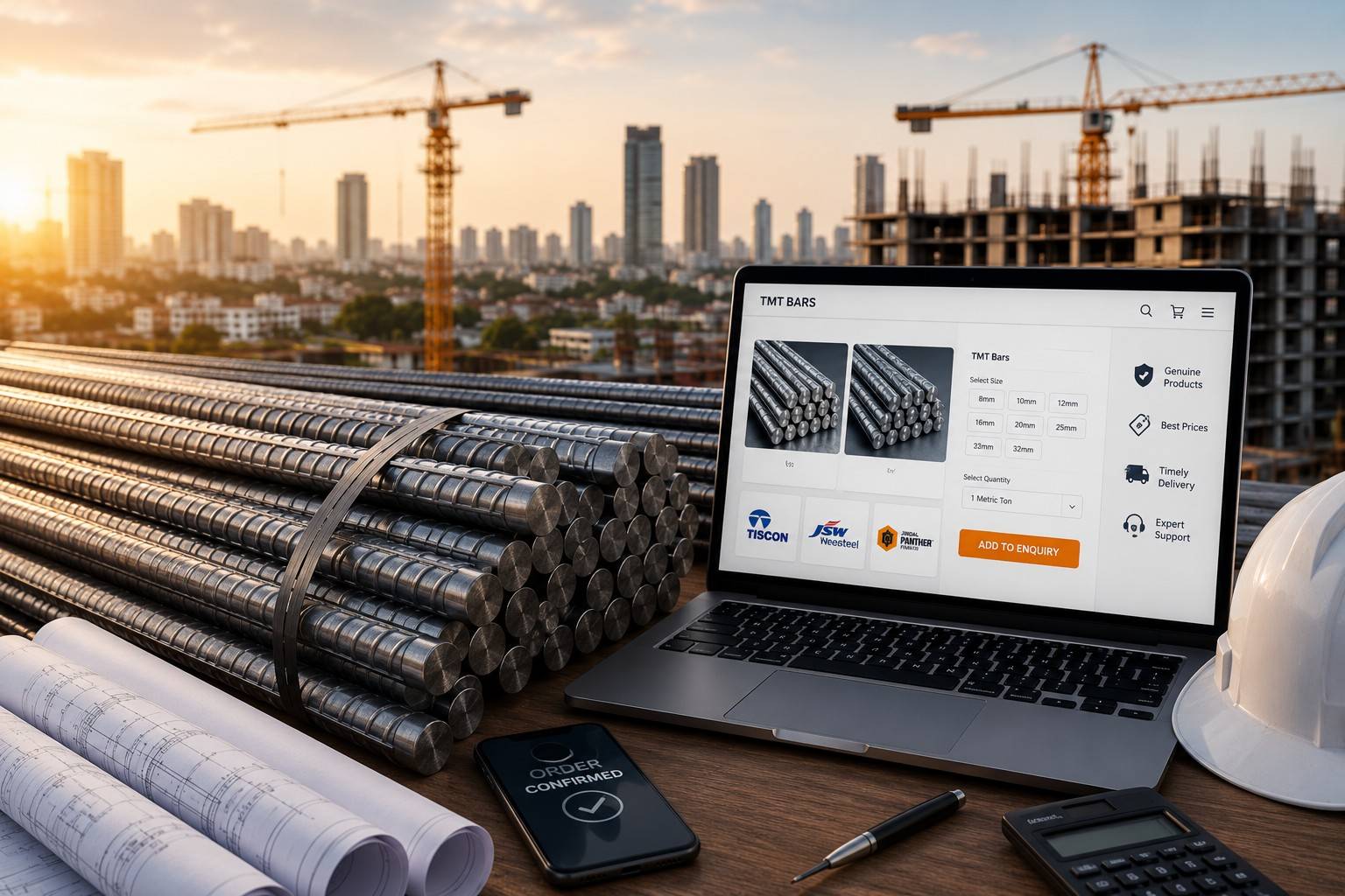 Buy TMT Bars Online in Bangalore: Genuine Steel at Competitive Prices