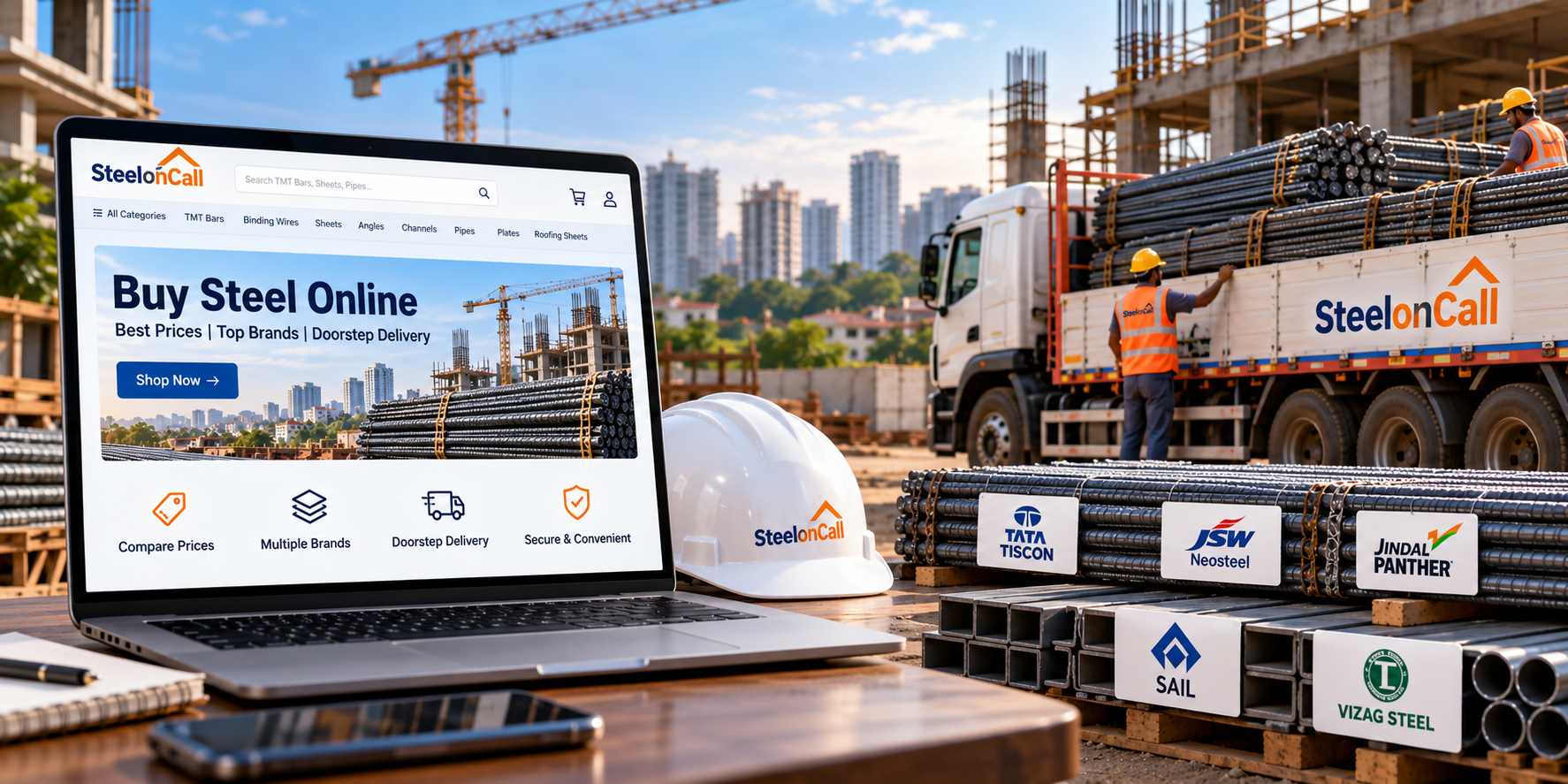 Buy Steel Online in India 2026: Compare Live Prices, Brands & Get Doorstep Delivery 