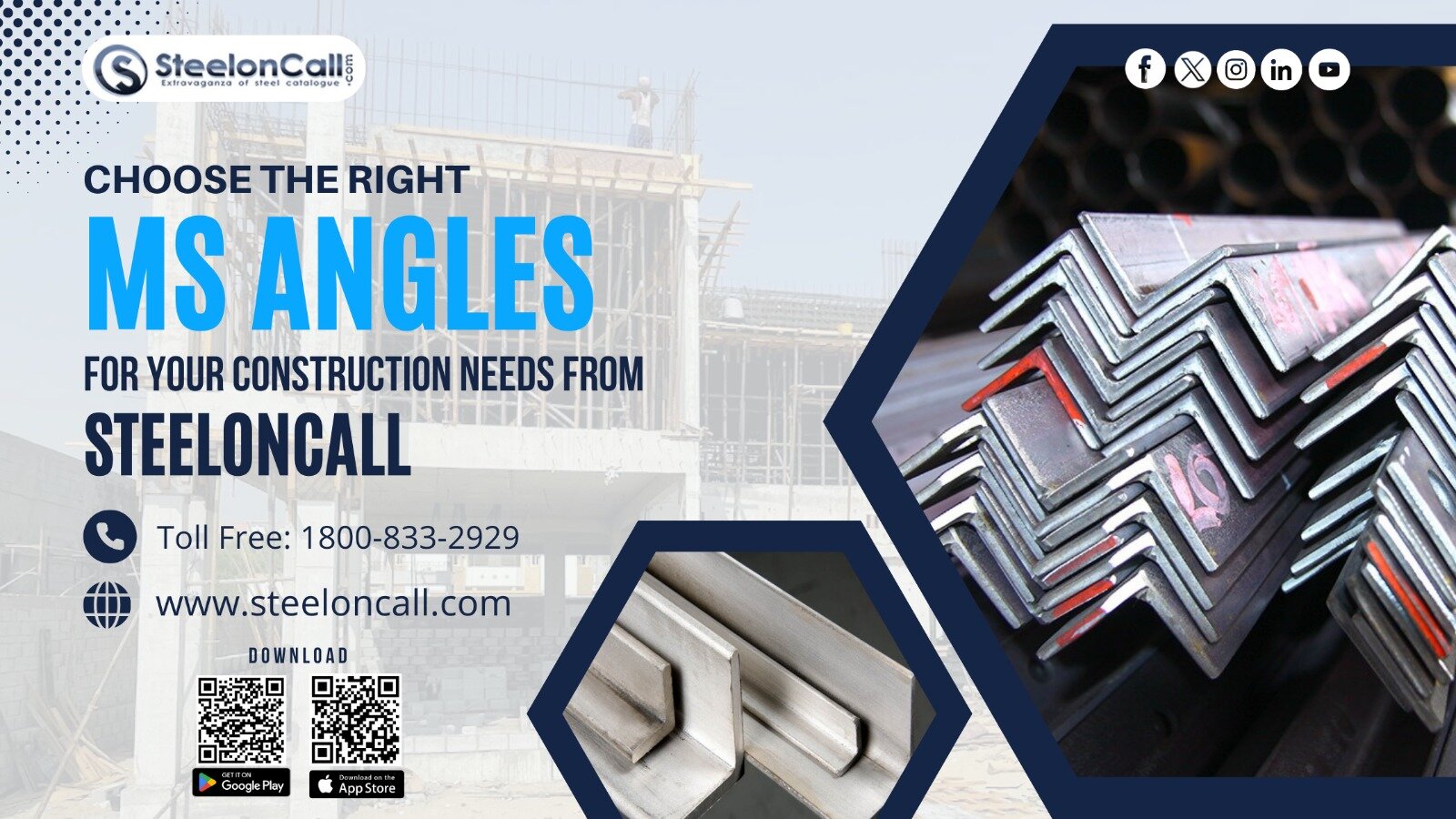 Master Your Construction with Top-Quality MS Angles from Steeloncall