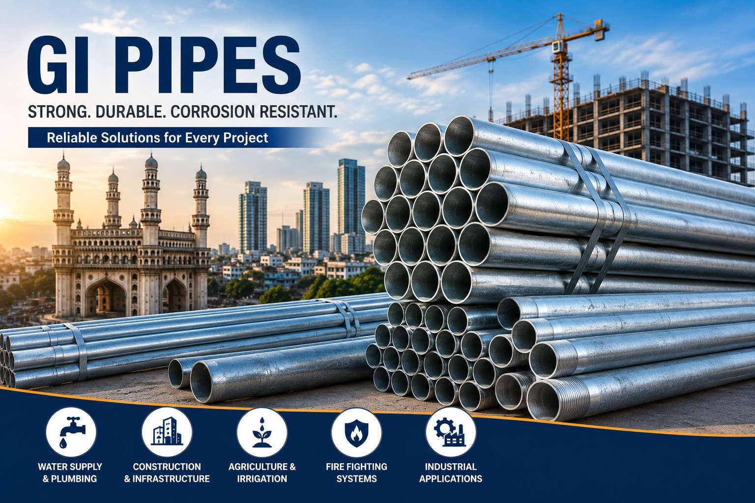 GI Pipe Suppliers in Hyderabad: Types, Sizes, Applications, Prices & Buying Guide