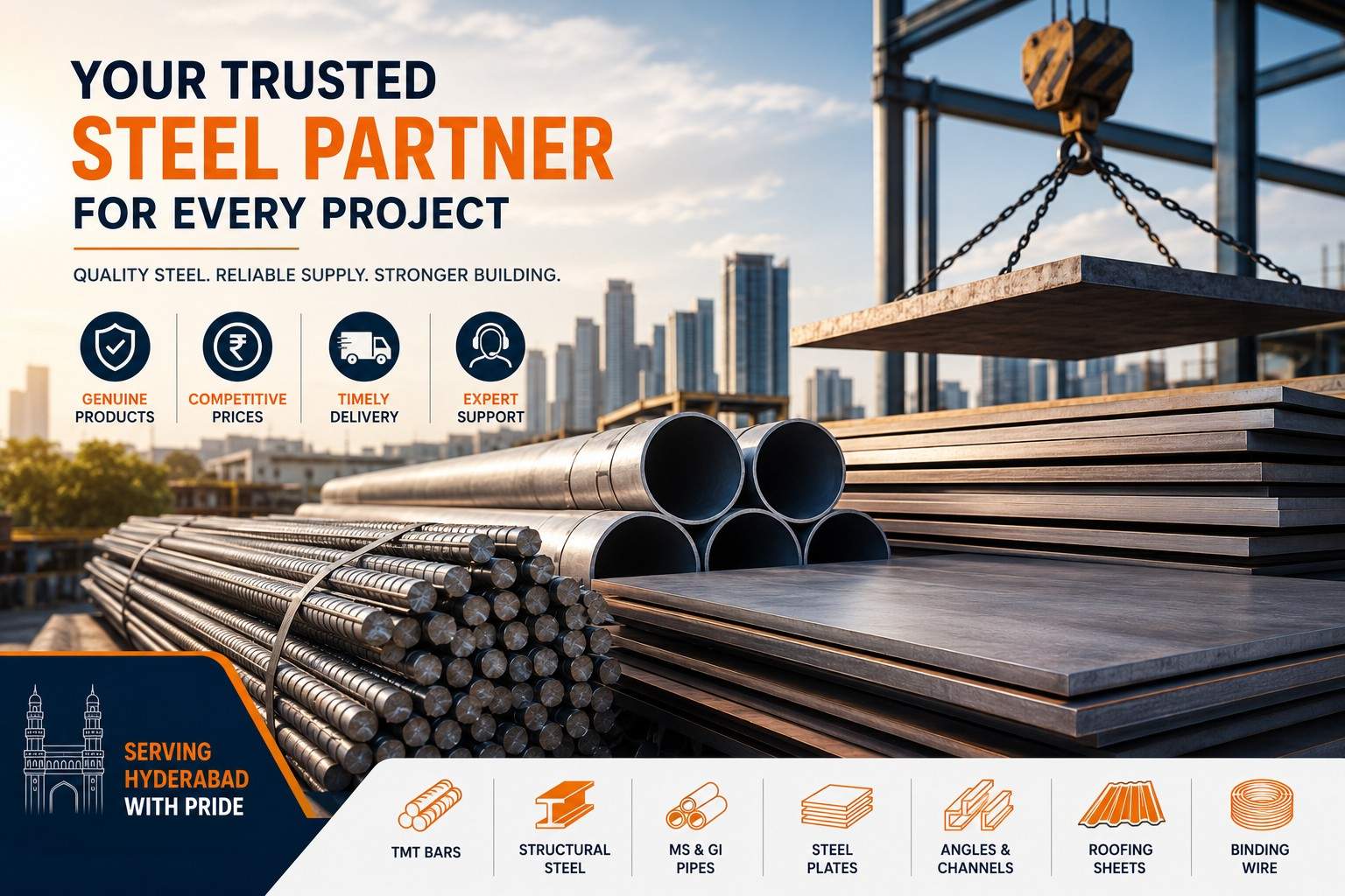 Steel Dealers in Hyderabad: Types, Applications, Prices & Buying Guide