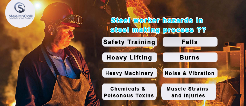 Steel worker hazards in steel making process