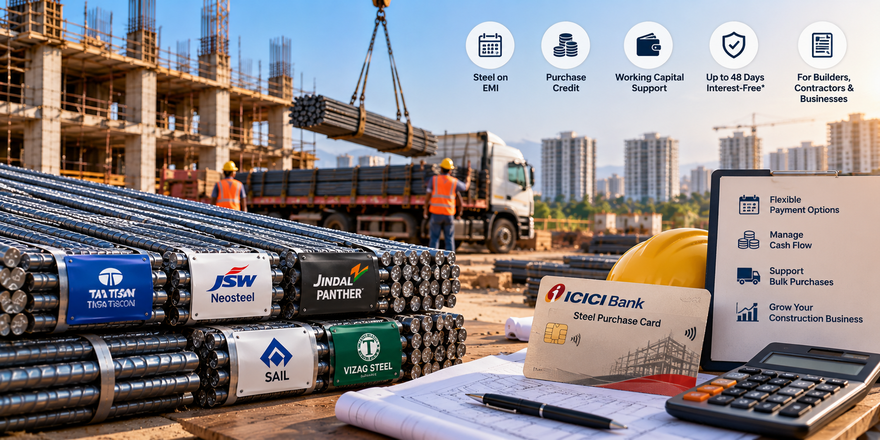 Buy Steel on EMI or Credit in India 2026: Financing Options for Builders & Contractors 