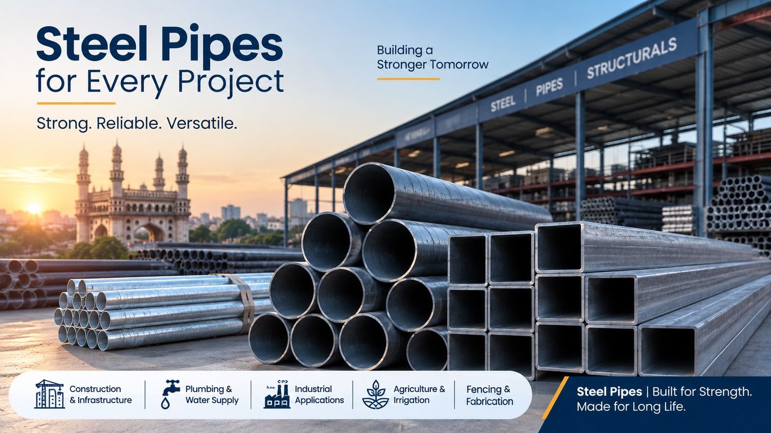 Steel Pipe Dealers in Hyderabad: Types, Sizes, Applications, Prices & Buying Guide