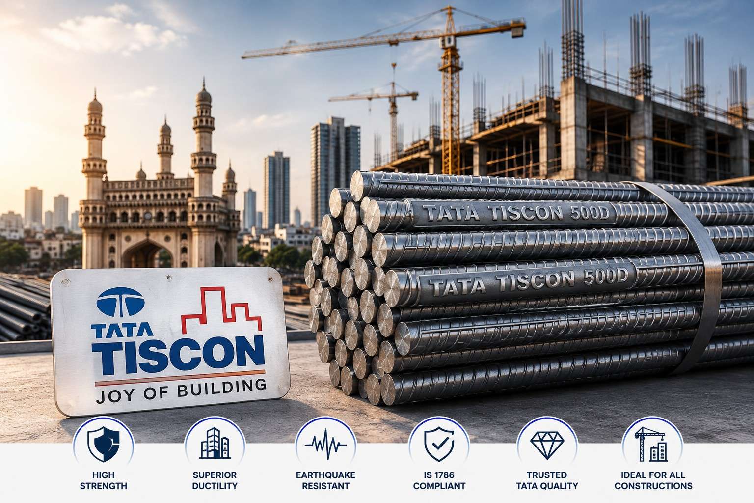 Tata Steel Dealers in Hyderabad: Tata Tiscon TMT Bars, Grades, Sizes & Buying Guide